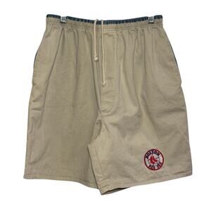 Vtg 1990's Boston Red Sox MLB Diamond Collection Drawstring Khaki Shorts